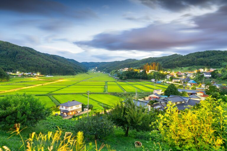 Nagano Prefecture, Japan at Rural Tanokuchi Rice Terraces